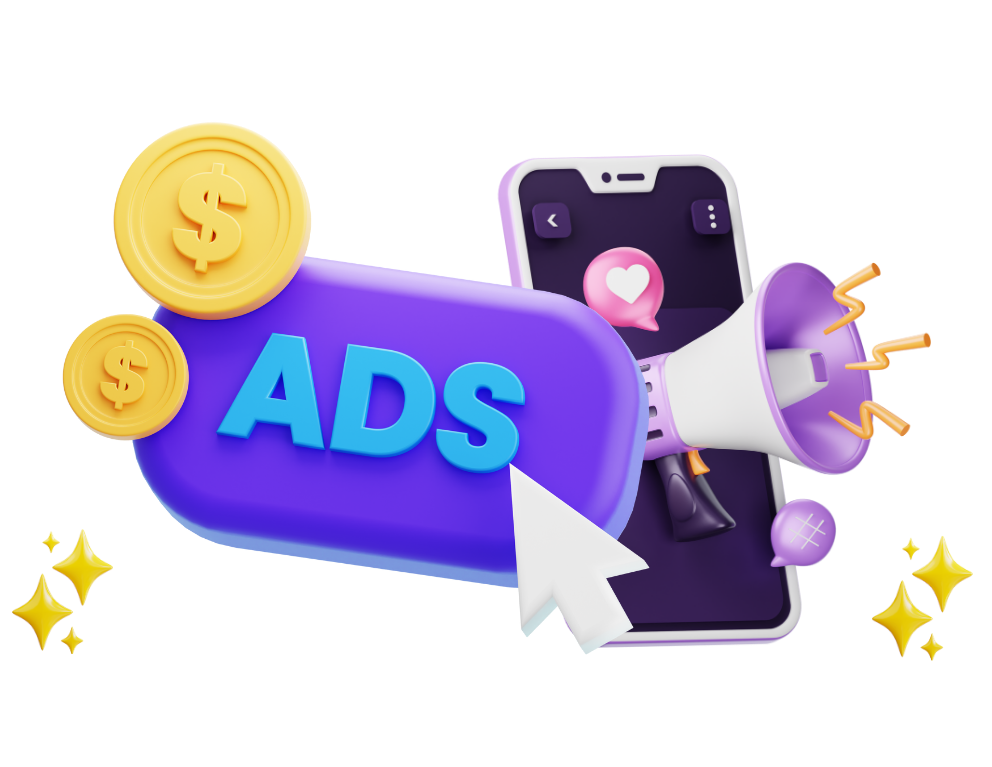 Blue 3D Playful Digital Marketing Service Instagram Post